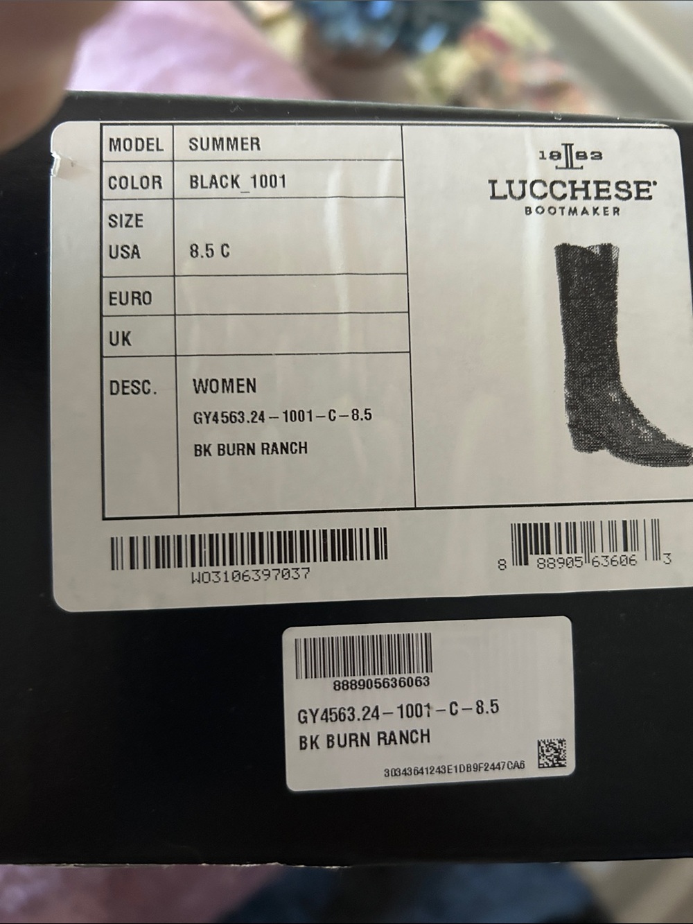 Lucchese Black Women's 'Summer' Boot Box Lab